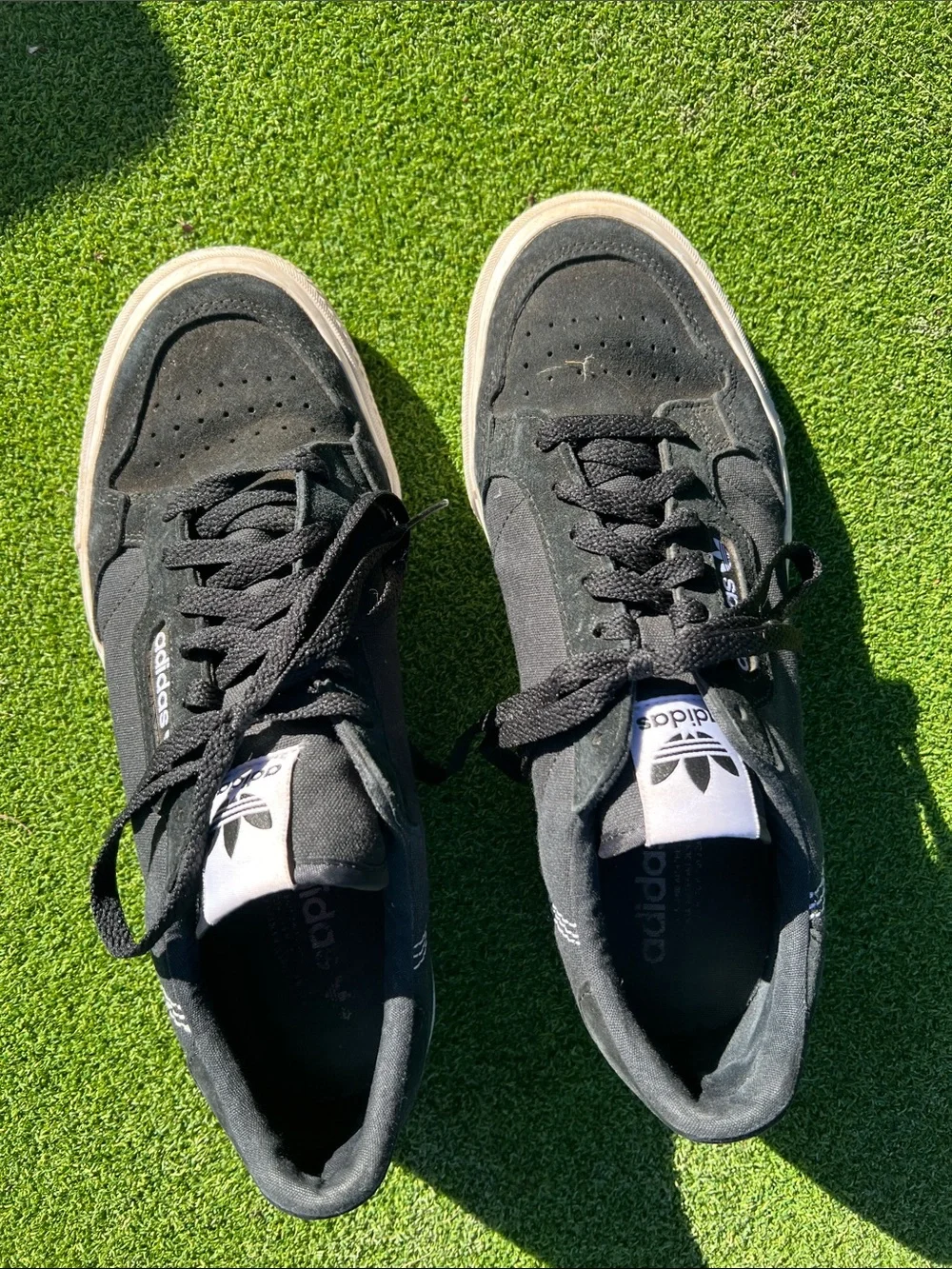 adidas Black Suede Low-Top Sneakers with White Soles